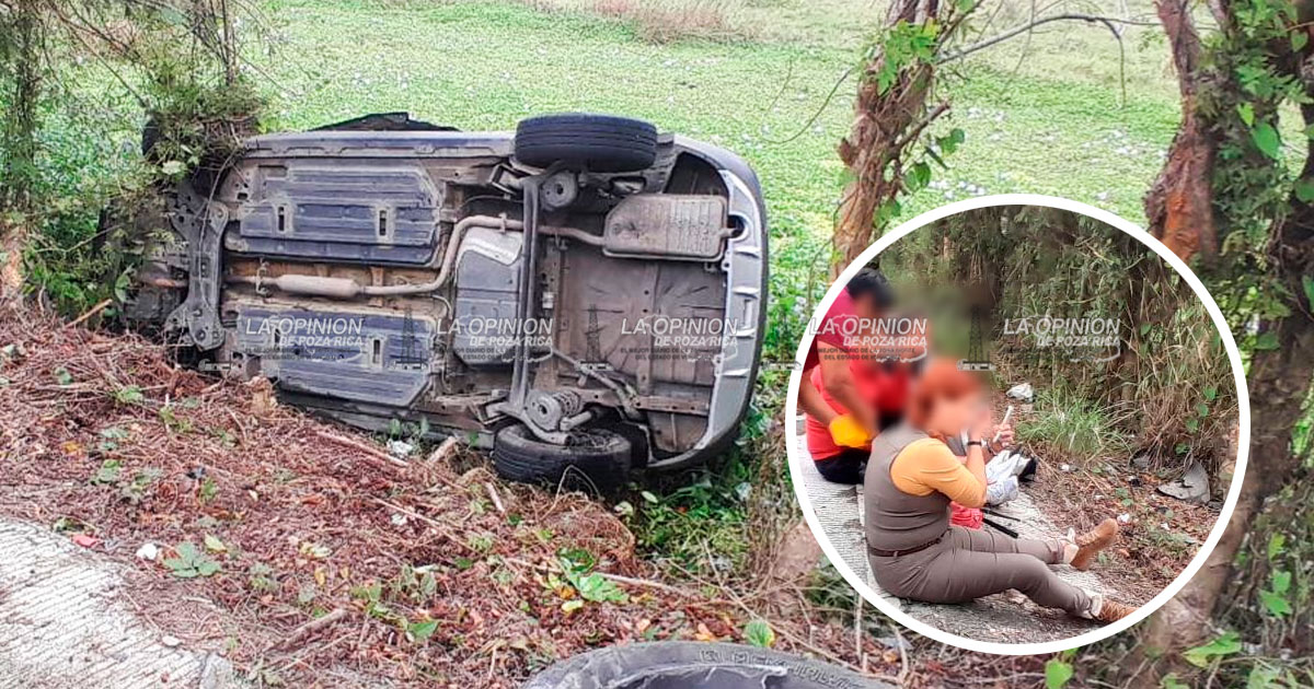 Maestros heridos en volcadura Maestros heridos en volcadura