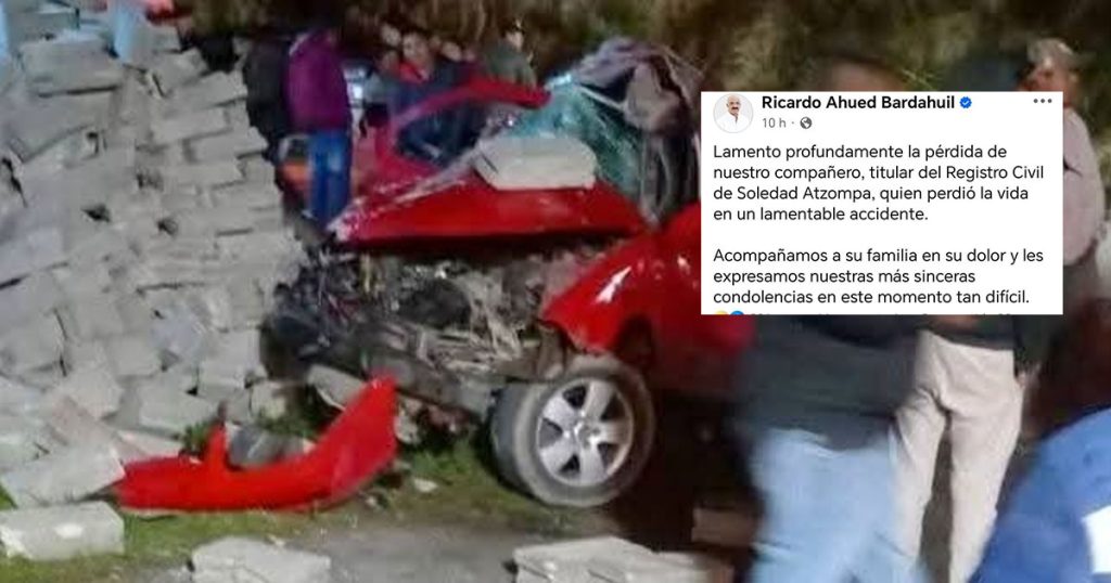Muere funcionario del Registro Civil en choque carretero Muere funcionario del Registro Civil en choque carretero