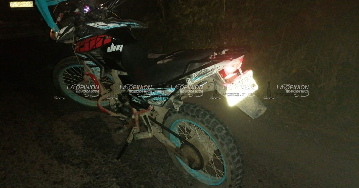 Motociclista lesionado en Tepetzintla Motociclista lesionado en Tepetzintla