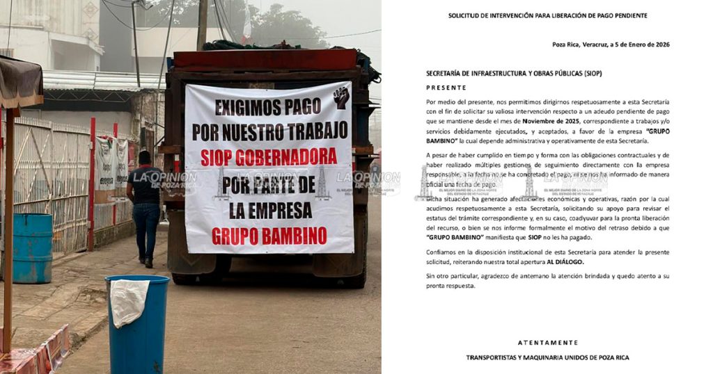Empresas privadas exigen pago a la SIOP", tras la contingencia Empresas privadas exigen pago a la SIOP", tras la contingencia