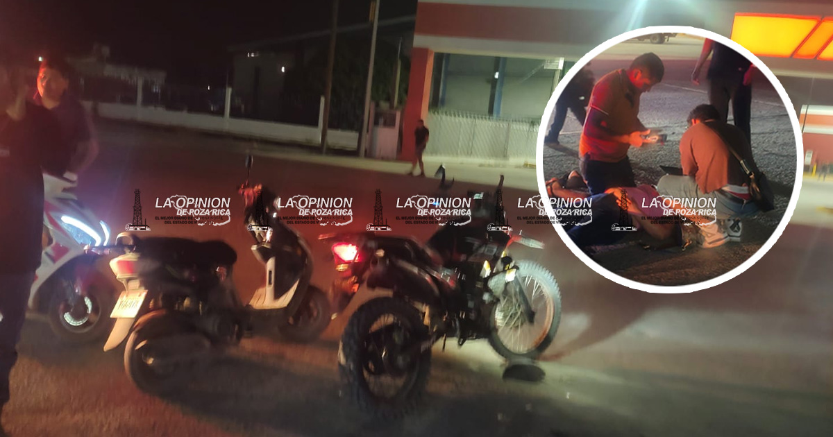 Mujer queda grave en choque de motos Mujer queda grave en choque de motos