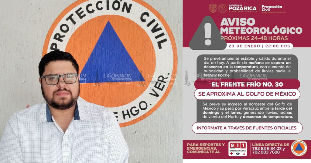 Emite PC recomendaciones por ingreso del Frente Frío N. 30 Emite PC recomendaciones por ingreso del Frente Frío N. 30