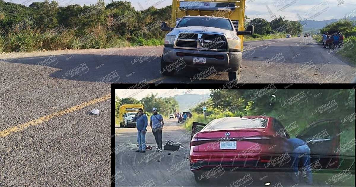 Choque vehicular en la curva de Citlaltépetl Choque vehicular en la curva de Citlaltépetl