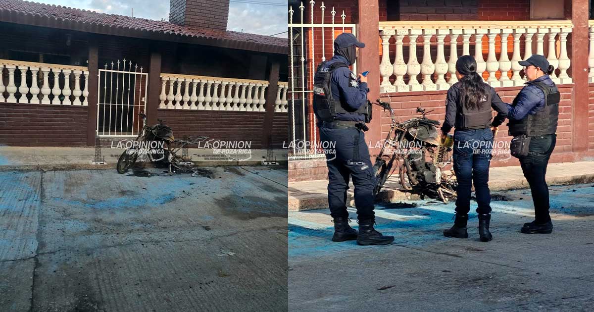 Motocicleta incendiada frente a telesecundaria provoca pánico Motocicleta incendiada frente a telesecundaria provoca pánico