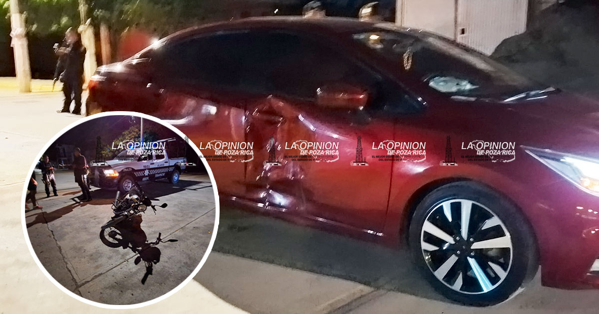 Menor lesionado; choca en moto contra un auto Menor lesionado; choca en moto contra un auto