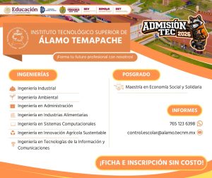 TEC de Álamo anuncia oferta educativa; inscripción sin costo