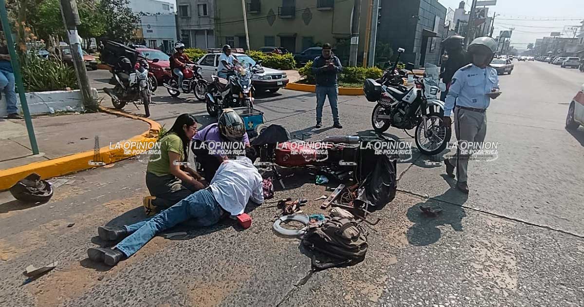 Albañil motorizado terminó hospitalizado Albañil motorizado terminó hospitalizado