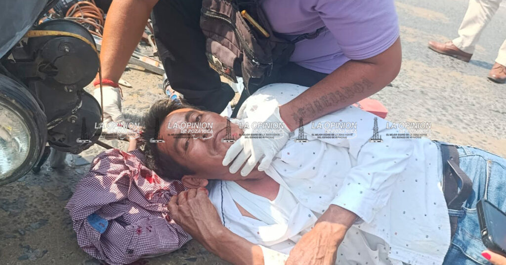 Albañil motorizado terminó hospitalizado Albañil motorizado terminó hospitalizado