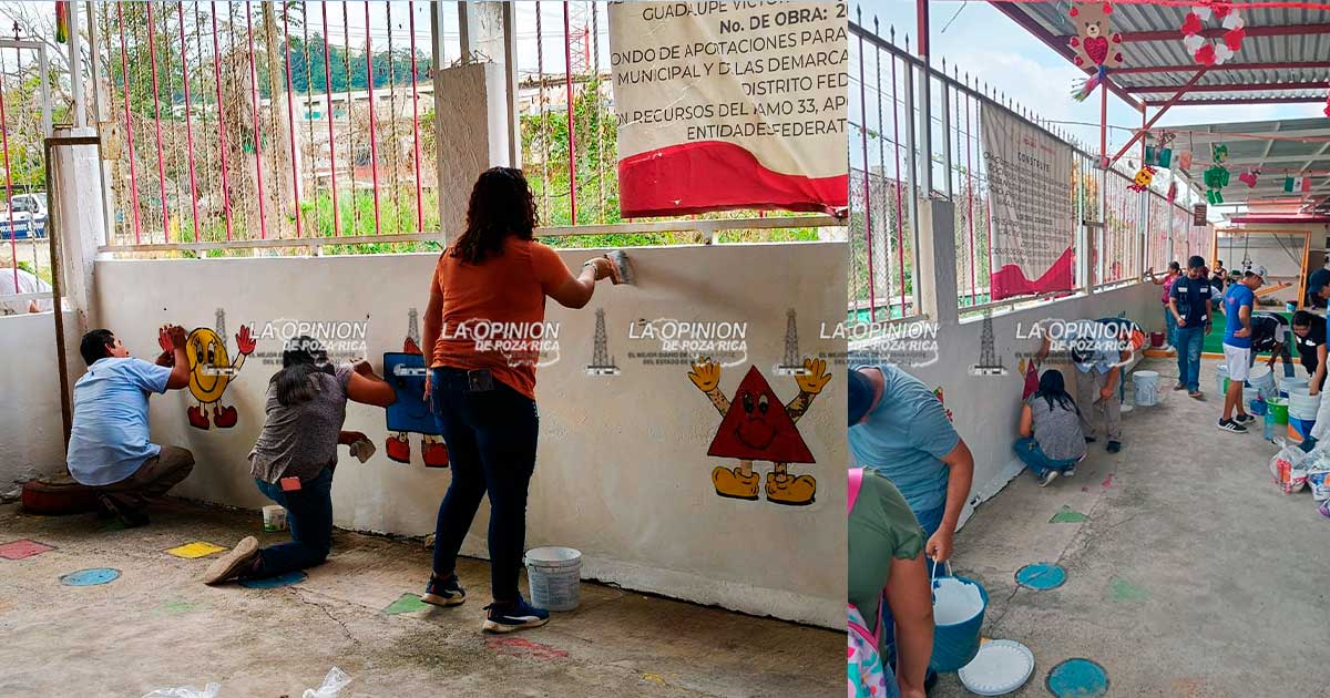 Voluntarios realizan mejoras del jardín de niños en la Guadalupe Victoria Voluntarios realizan mejoras del jardín de niños en la Guadalupe Victoria