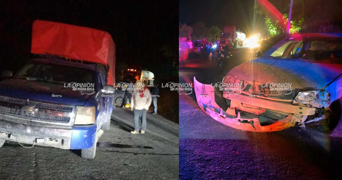 Choque entre automóvil y camioneta; elevados daños Choque entre automóvil y camioneta; elevados daños