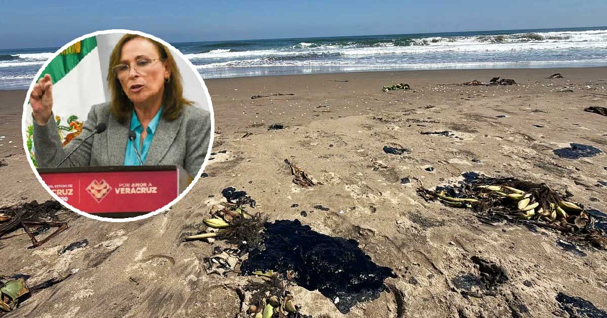 Nahle atribuye a empresa petrolera derrame de hidrocarburo en playas de Veracruz Nahle atribuye a PEMEX derrame de hidrocarburo en playas de Veracruz