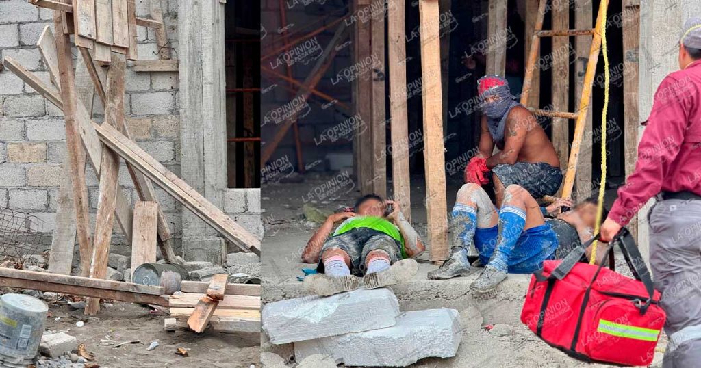Albañiles caen de una construcción Albañiles caen de una construcción