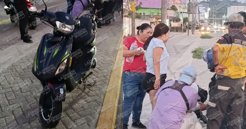 Joven herida al derrapar en su motoneta Joven herida al derrapar en su motoneta