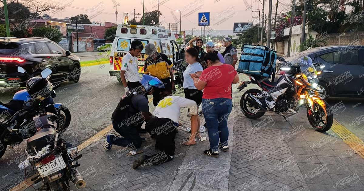Joven herida al derrapar en su motoneta Joven herida al derrapar en su motoneta