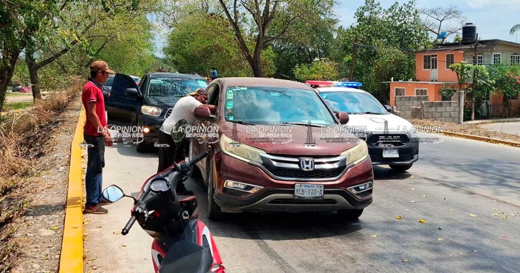 Maestra lesionada en choque por alcance