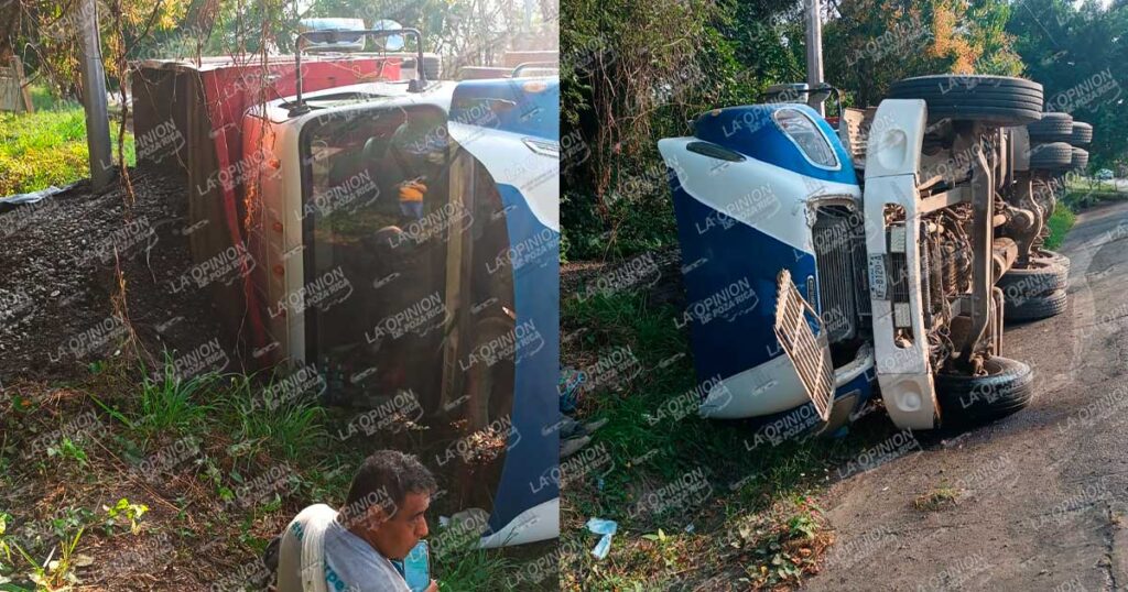 Vuelca volteo en Palma Sola Vuelca volteo en Palma Sola