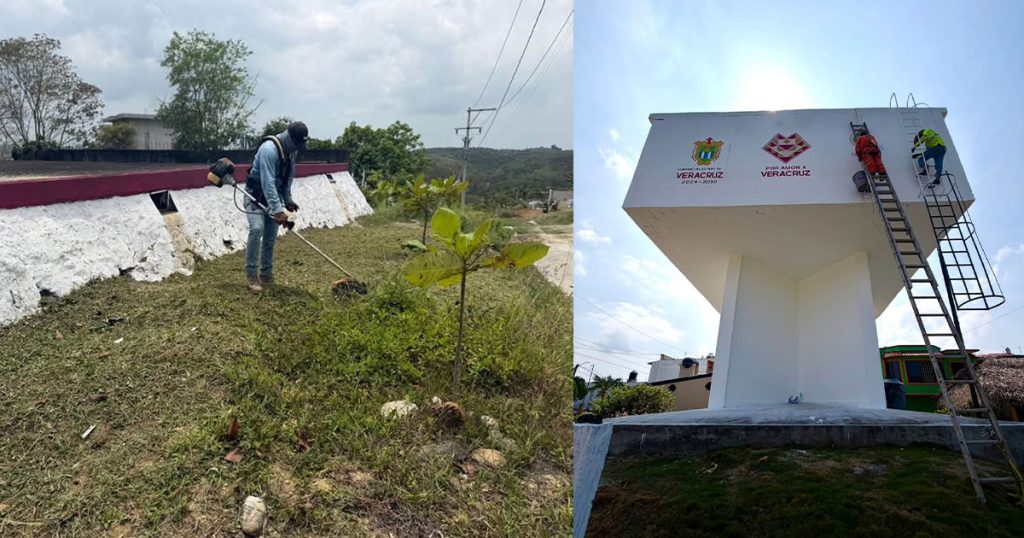 Realizan mantenimiento en tanques elevados de Gutiérrez Zamora para mejorar el servicio de agua Realizan mantenimiento en tanques elevados de Gutiérrez Zamora para mejorar el servicio de agua