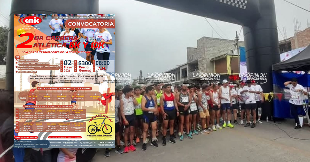 Invita CMIC Poza Rica a la 2ª carrera atlética el 2 de mayo Invita CMIC Poza Rica a la 2ª carrera atlética el 2 de mayo