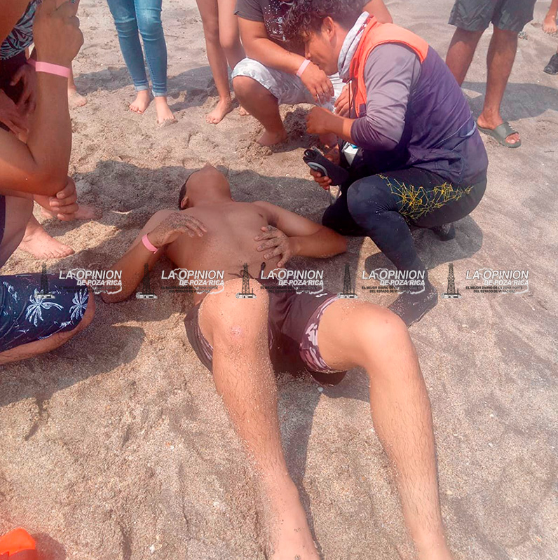 Joven a punto de ahogarse en Chaparrales Joven a punto de ahogarse en Chaparrales