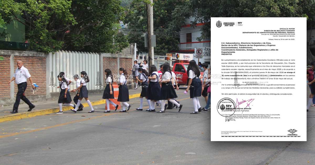 Gozarán docentes de Veracruz ‘mega puente’ del 14 al 17 de mayo Gozarán docentes de Veracruz ‘mega puente’ del 14 al 17 de mayo