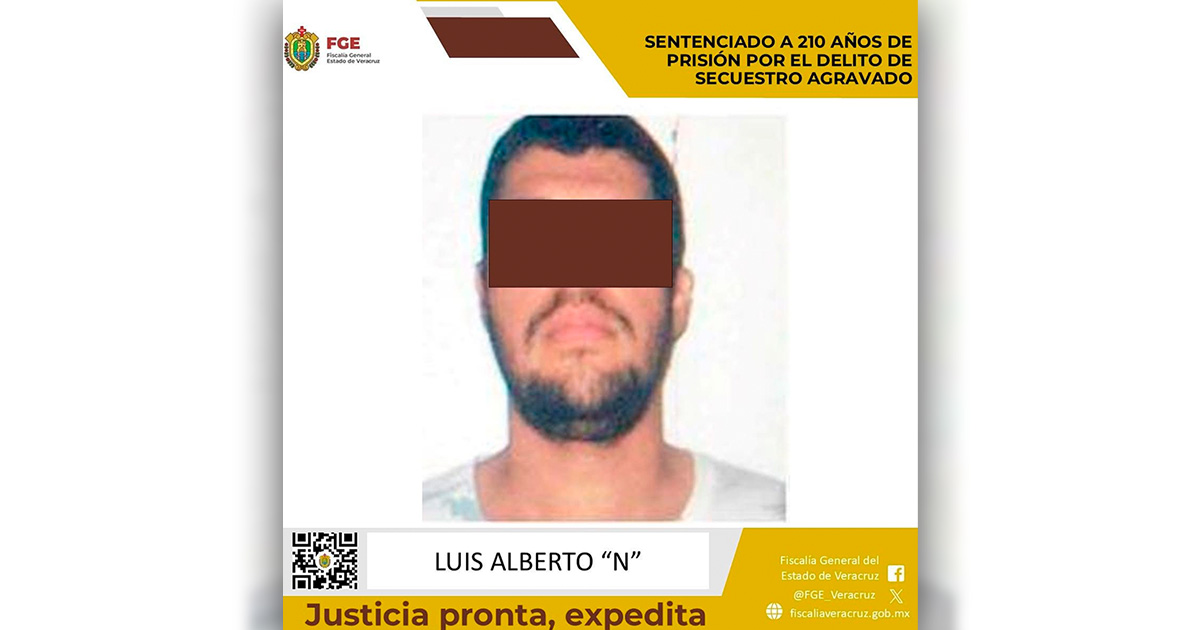 210 años contra secuestrador en Poza Rica