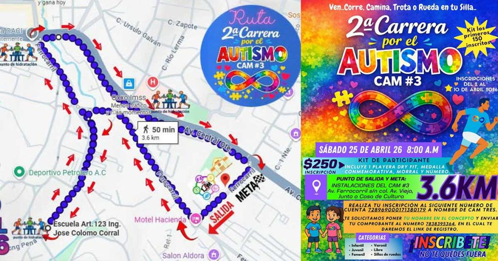 El CAM invita a la 2ª Carrera por el Autismo en Poza Rica El CAM invita a la 2ª Carrera por el Autismo en Poza Rica