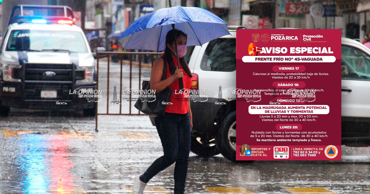 PC estatal anuncia potencial de lluvias para este fin de semana PC estatal anuncia potencial de lluvias para este fin de semana
