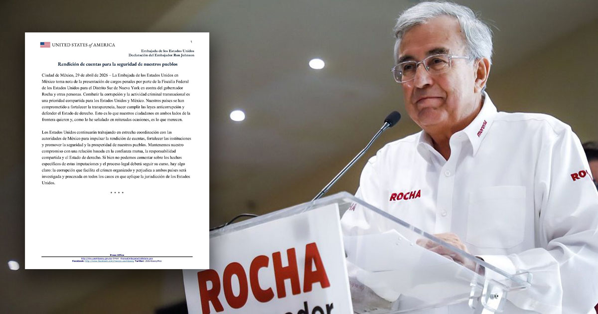 EU acusa a gobernador de Sinaloa de narcotráfico EU acusa a gobernador de Sinaloa de narcotráfico