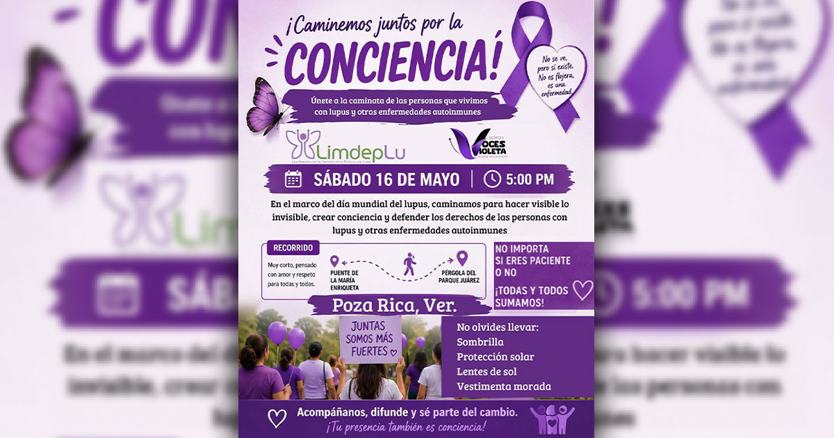 Realizarán caminata para visibilizar el lupus y enfermedades autoinmunes