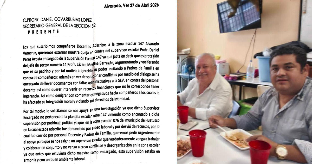 Maestros en Alvarado exigen salida de supervisor escolar que también fue corrido en Huatusco por acoso laboral Maestros en Alvarado exigen salida de supervisor escolar que también fue corrido en Huatusco por acoso laboral