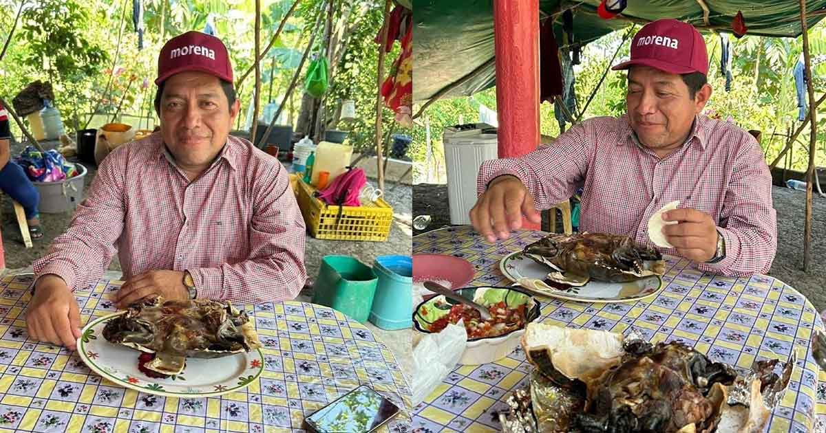 Dirigente presume comer especie en peligro de extinción Dirigente presume comer especie en peligro de extinción
