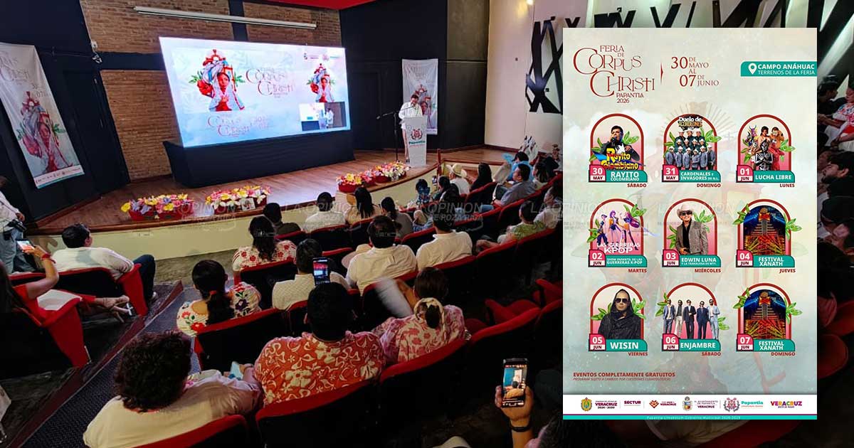 Revelan cartelera artística de la Feria de Corpus Christi 2026 Revelan cartelera artística de la Feria de Corpus Christi 2026