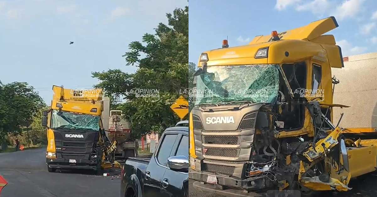 Un lesionado deja choque de tráiler vs. pipa