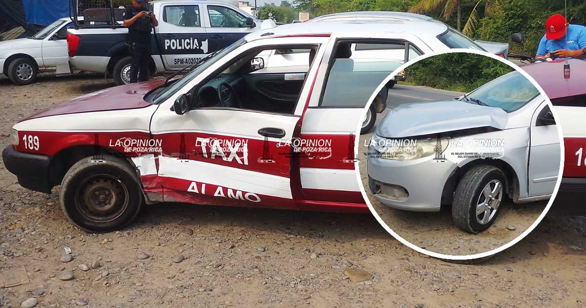 Choque entre taxi y vehículo particular Choque entre taxi y vehículo particular