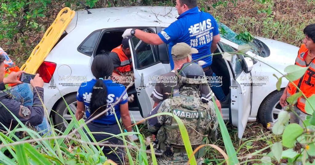 Una mujer lesionada en aparatoso accidente