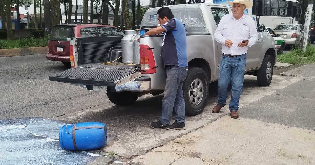 Productores tiran la leche en Xalapa, exigen a Liconsa que les compre y no a otros estados Productores tiran la leche en Xalapa, exigen a Liconsa que les compre y no a otros estados