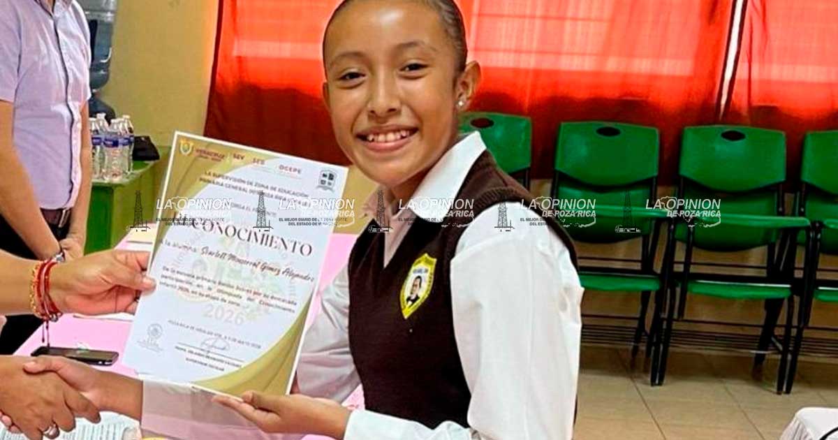 Destaca alumna de Poza Rica en la Olimpiada del Conocimiento