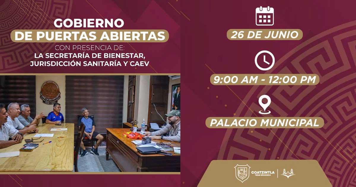 Ayuntamiento retomará jornadas de gobierno de puertas abiertas