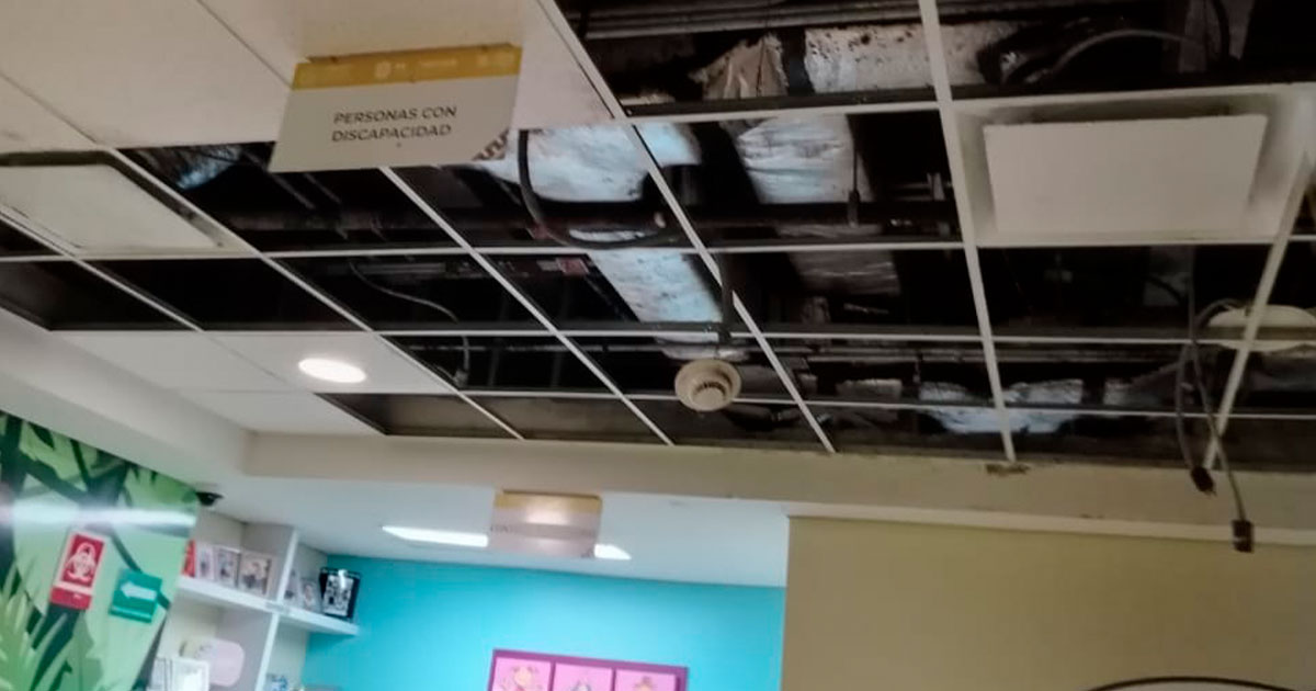 CAE TECHO EN ÁREA DE ONCOLOGÍA DEL HOSPITAL INFANTIL