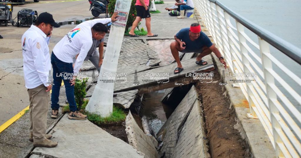 Colapsa malecón de Alvarado, envían reporte a Conagua Colapsa malecón de Alvarado, envían reporte a Conagua