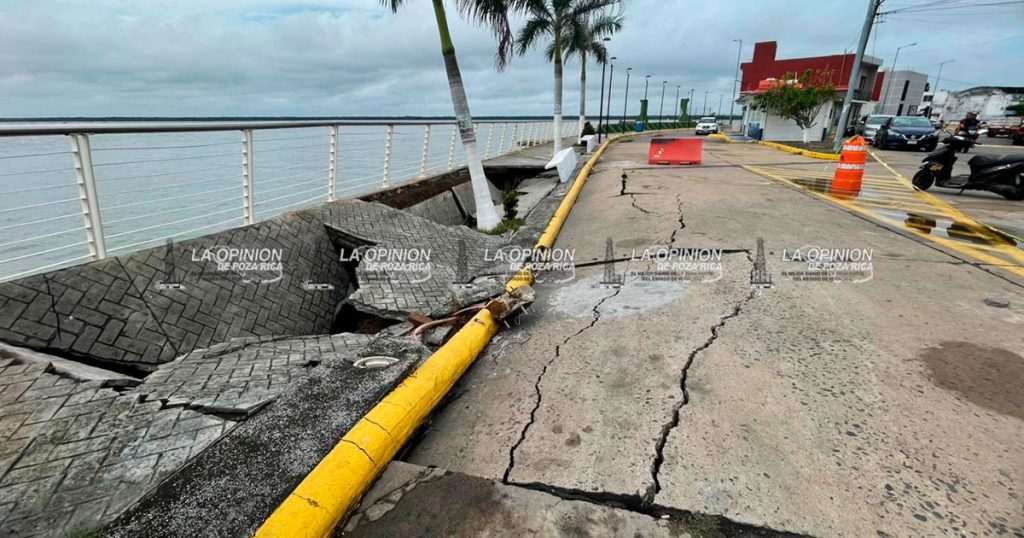 Colapsa malecón de Alvarado, envían reporte a Conagua Colapsa malecón de Alvarado, envían reporte a Conagua