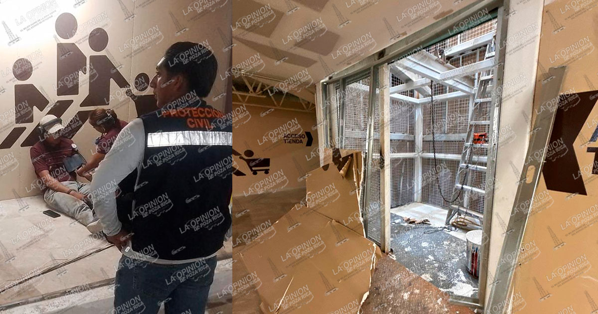Empleado sobrevive a caída de 4 metros Empleado sobrevive a caída de 4 metros