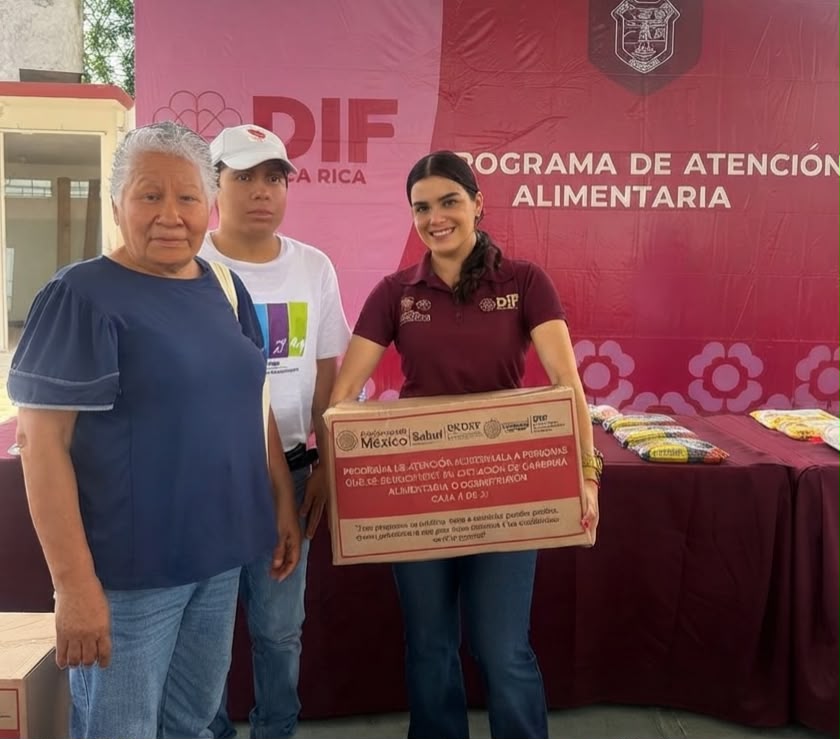 Entregan apoyos alimentarios a familias del CAM 56