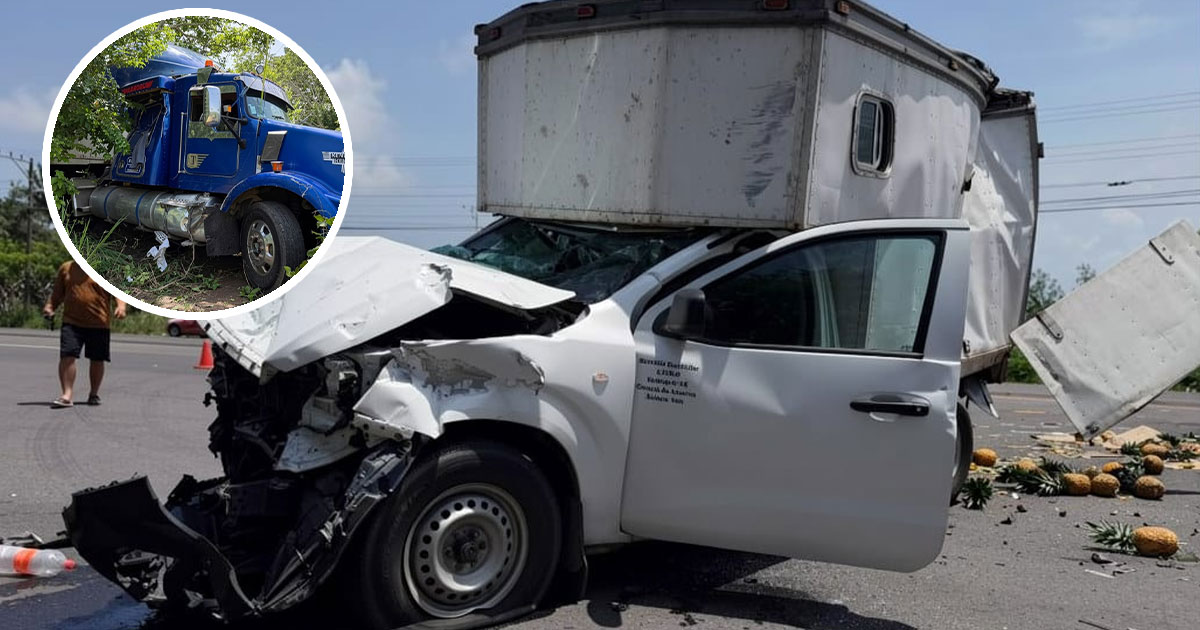 Choque entre tractocamión y camioneta deja tres lesionados en Paso del Toro Choque entre tractocamión y camioneta deja tres lesionados en Paso del Toro