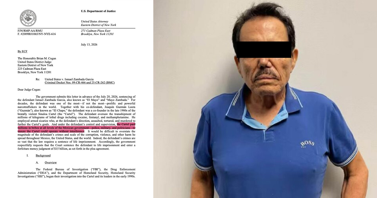 EE.UU. plantea cadena perpetua para "El Mayo" y prisión distinta a la de "El Chapo" EE.UU. plantea cadena perpetua para "El Mayo" y prisión distinta a la de "El Chapo"