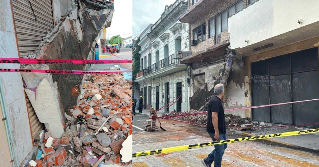 Se desploma balcón de edificio abandonado en Centro Histórico