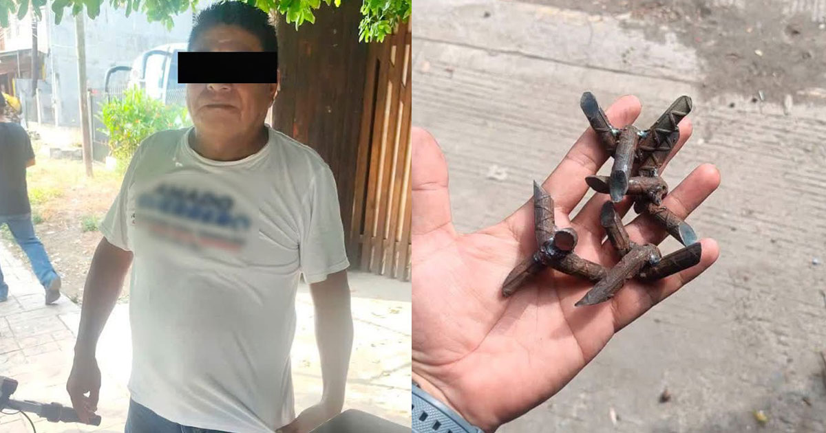 Detienen en Tihuatlán a un hombre señalado por presuntamente arrojar "ponchallantas" en carretera Detienen en Tihuatlán a un hombre señalado por presuntamente arrojar "ponchallantas" en carretera