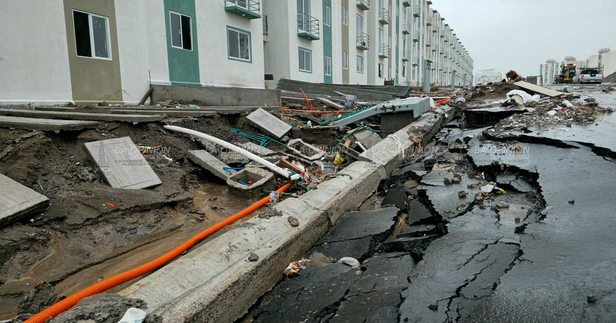 Lluvias causan deslave en obra de 'Vivienda para el Bienestar'