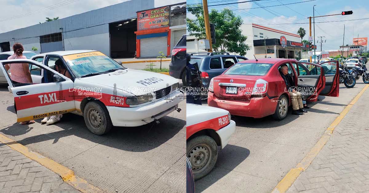 Choque por alcance en la Coatzintla–Poza Rica deja mujer lesionada y pasajeros contundidos