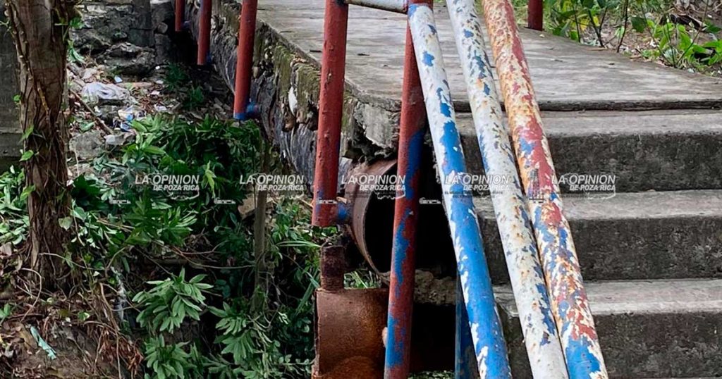 A punto de colapsar puente peatonal en la Camacho